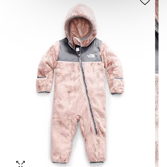The North Face Other - The North Face Infant Oso One-Piece Bunting Plush Pink and Gray 0-3M